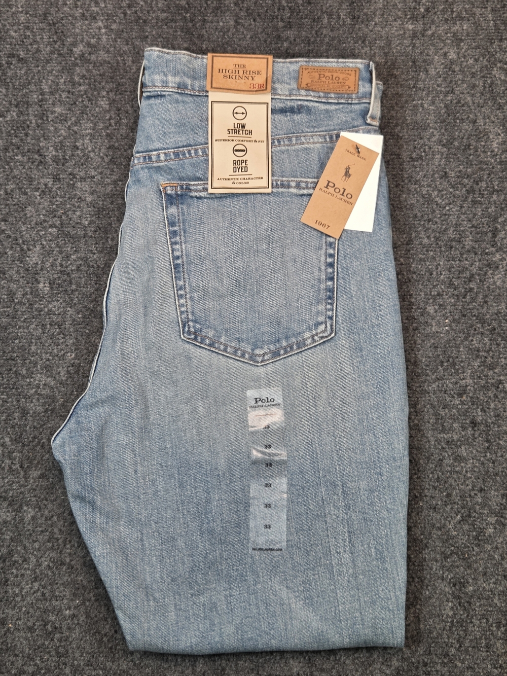 NEW Polo Ralph Lauren High Rise Skinny Jeans Womens Light‎ Blue